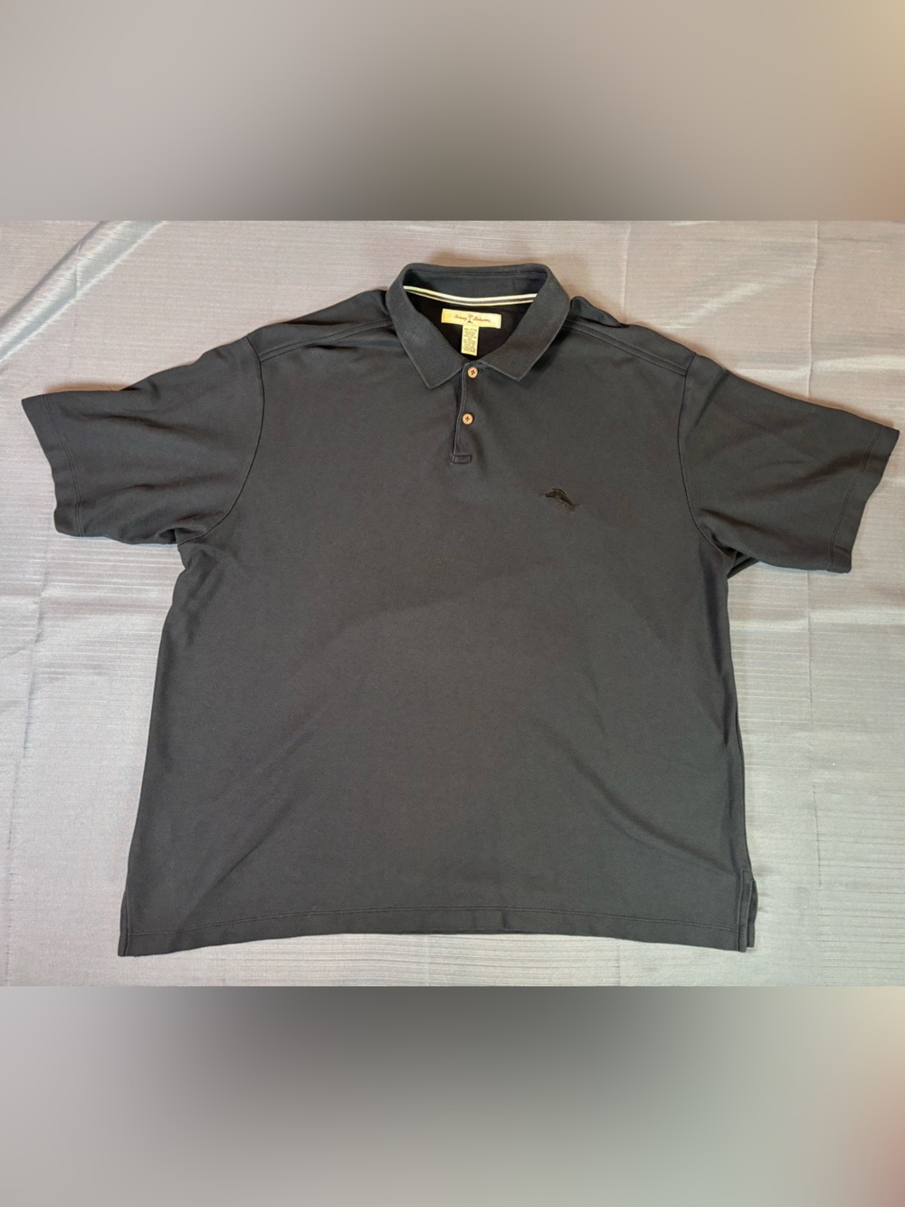 Tommy Bahama Men’s Black Pima Cotton Blend Polo Shirt XXL Embroidered Logo